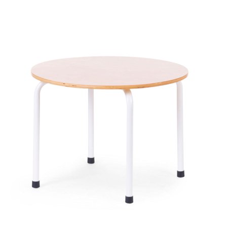 CHILDHOME - SMALL METAL WOOD ROUND TABLE NATURAL WHITE
