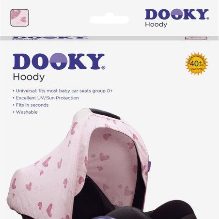 Dooky - Osłonka na budkę fotelika 0+ Pink Heart