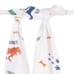 Jollein - Baby & Kids - Jollein - 2 otulacze niemowlęce Hydrophilic 115 x 115 cm Dinosaur