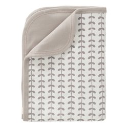 Fresk Kocyk z bawełny organicznej 80 x 100 cm Leaves grey FRESK