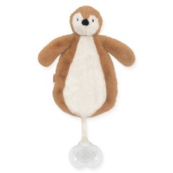 Jollein - Baby & Kids - Jollein - Przytulanka dou dou z zawieszką na smoczek Pingwin CARAMEL