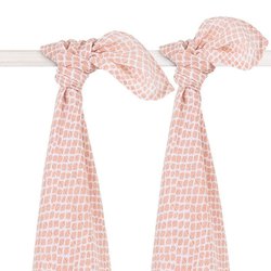 Jollein - Baby & Kids - Jollein - 2 otulacze niemowlęce Hydrophilic 115 x 115 cm Snake PALE PINK