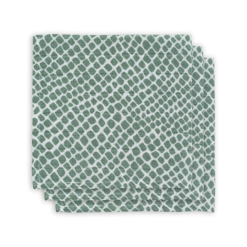 Jollein - Baby & Kids - Jollein - 3 pieluszki niemowlęce Hydrophlic Face 31 x 31 cm Snake ASH GREEN