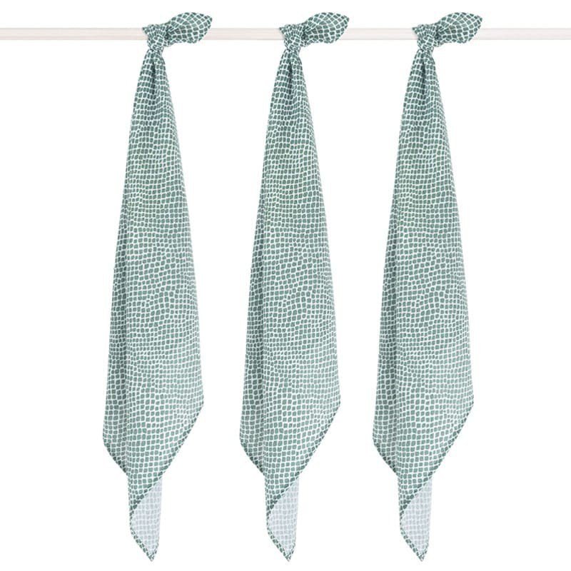 Jollein - Baby & Kids - Jollein - 3 pieluszki niemowlęce Hydrophlic 70 x 70 cm Snake ASH GREEN