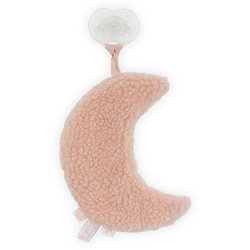 Jollein - Baby & Kids - Jollein - Przytulanka dou dou z zawieszką na smoczek Księżyc PALE PINK
