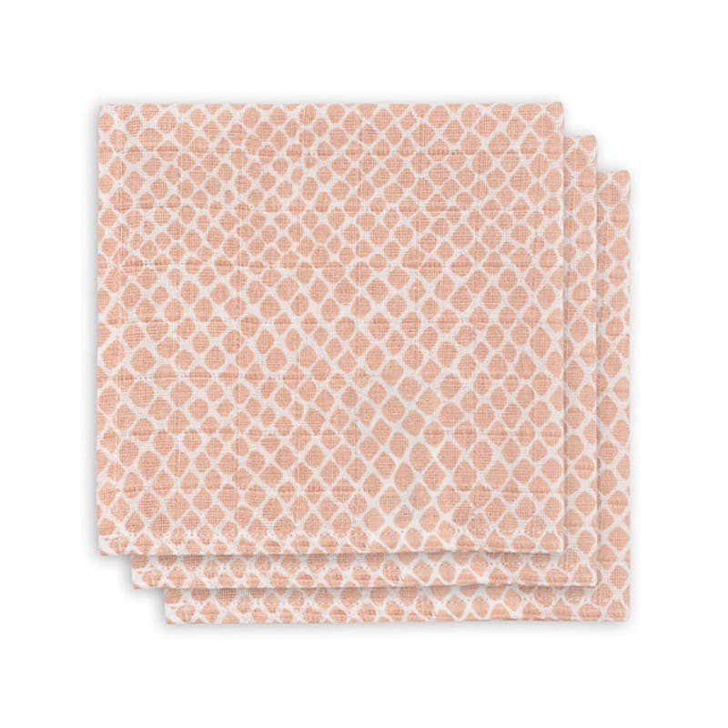 Jollein - Baby & Kids - Jollein - 3 pieluszki niemowlęce Hydrophlic Face 31 x 31 cm Snake PALE PINK