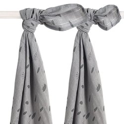 Jollein - Baby & Kids - Jollein - 2 otulacze niemowlęce Hydrophilic 115 x 115 cm Spot STORM GREY