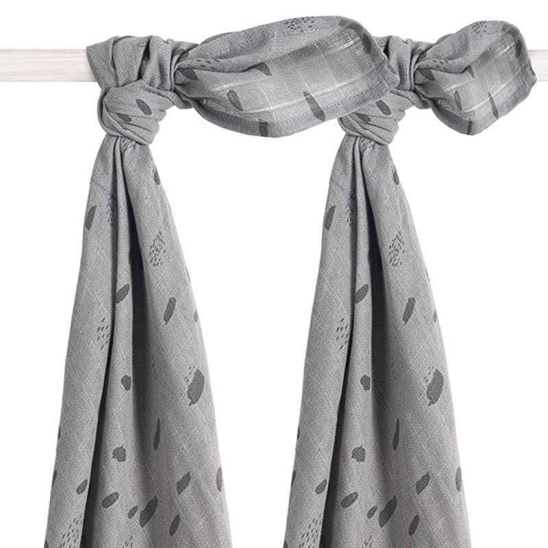 Jollein - Baby & Kids - Jollein - 2 otulacze niemowlęce Hydrophilic 115 x 115 cm Spot STORM GREY