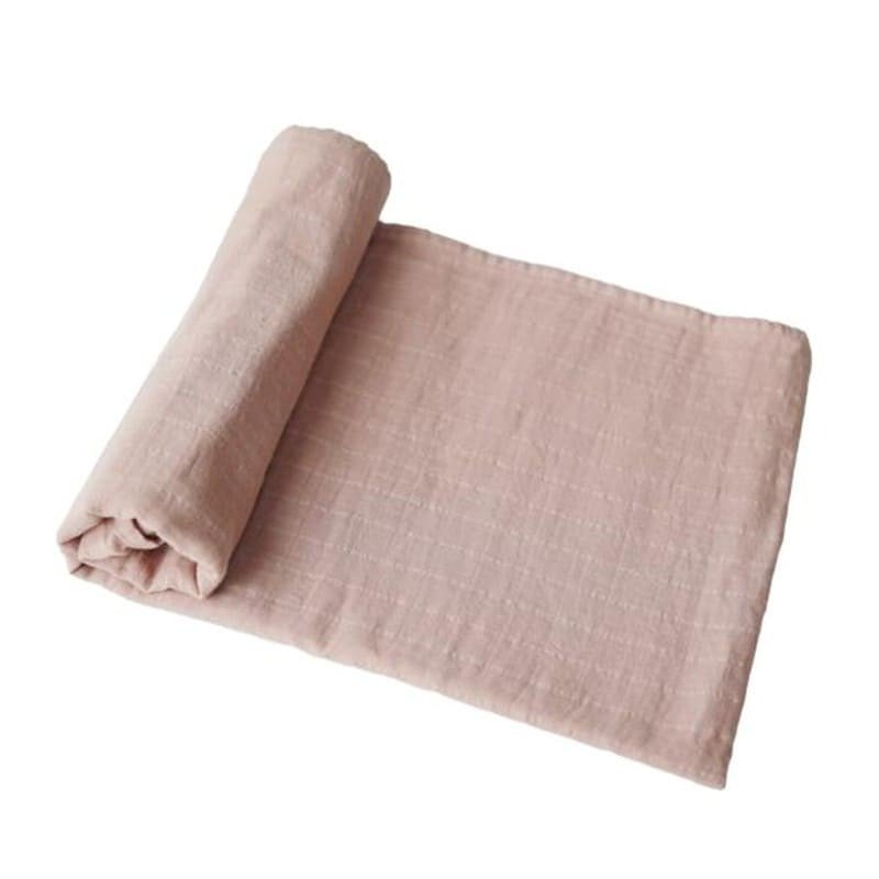 Mushie - otulacz kocyk letni 100% organic cotton Blush mushie