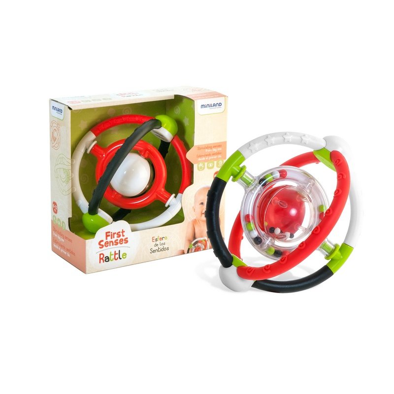 Miniland - zabawki edukacyjne - Grzechotka sensoryczna z kontrastującymi kolorami