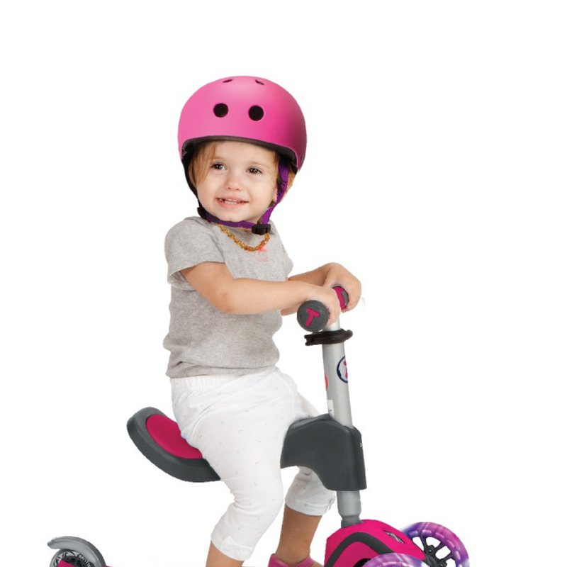 Hulajnoga Smart Trike Scooter T1 + świecące koła LED + torba-niebieska