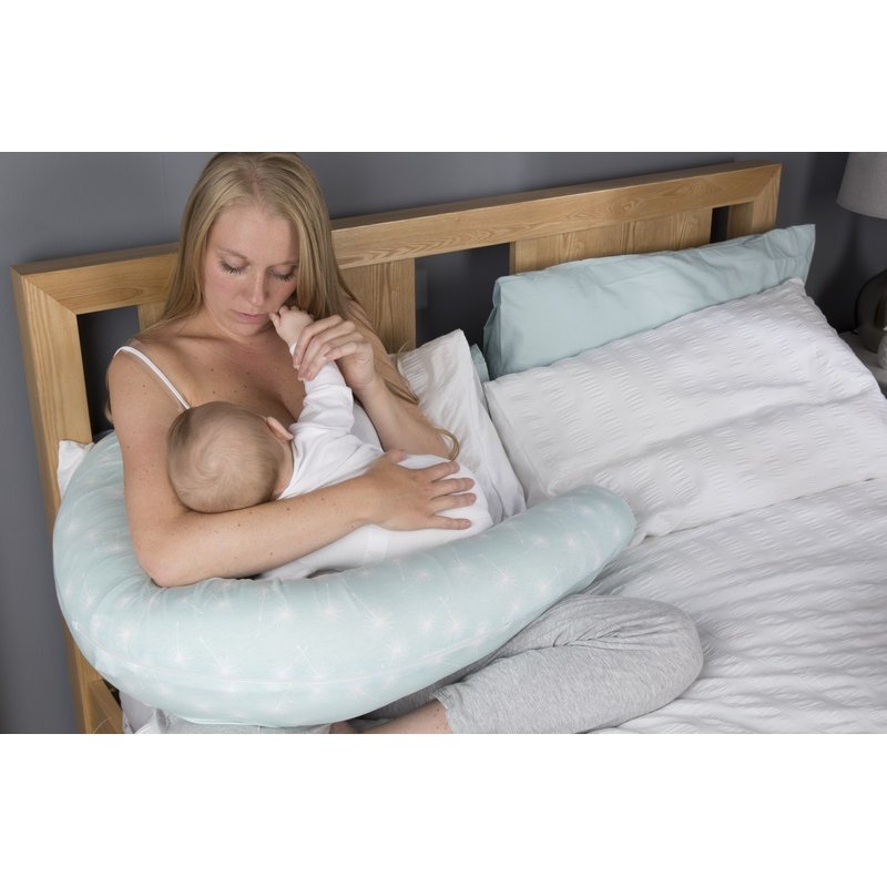 CuddleCo - Poduszka Rogal Comfi-Mum 5w1 bambus - zielone dmuchawce