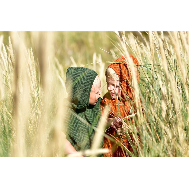 Filibabba Poncho Zigzag Dark Green FILIBABBA