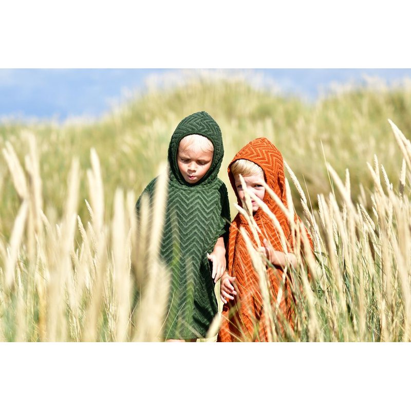 Filibabba Poncho Zigzag Dark Green FILIBABBA