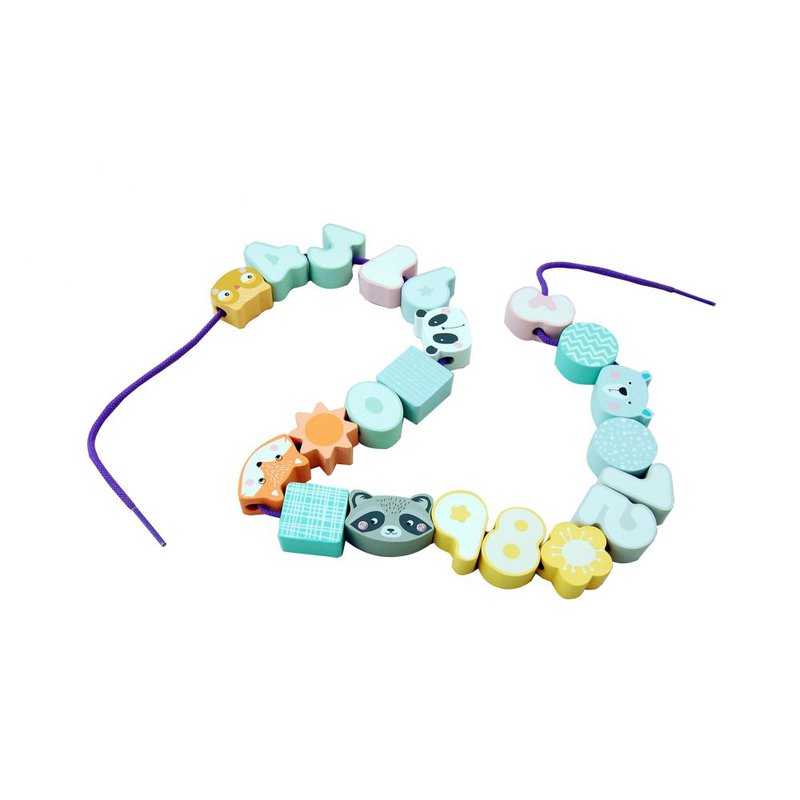 AdamToys - Korale do nawlekania pastelowe zwierzaki