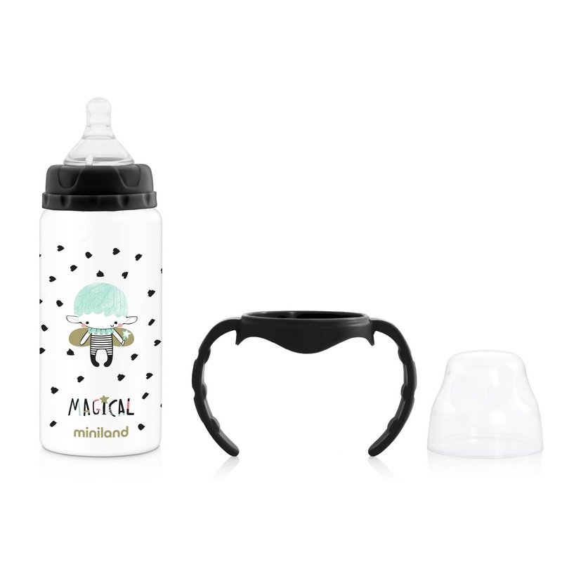 Miniland - Butelka termiczna ze stali nierdzewnej ze smoczkiem 240ml Magical