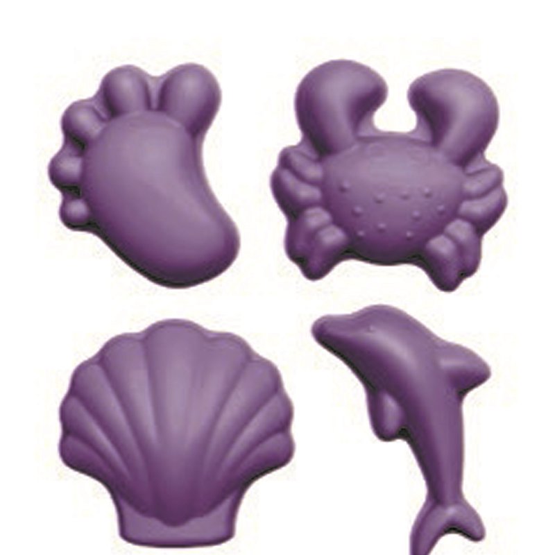 Funkit world - Silikonowe Foremki do piasku 4 szt. Scrunch - Purpurowy