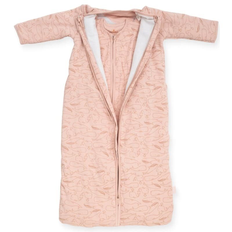 Jollein - Baby & Kids - Jollein - Śpiworek niemowlęcy całoroczny 4 Pory Roku 2 śpiworkowy Whales Pale PINK 90 cm