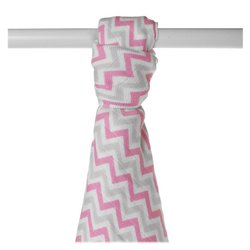 Ręcznik bambusowy XKKO BMB 90x100 - Baby Pink Chevron