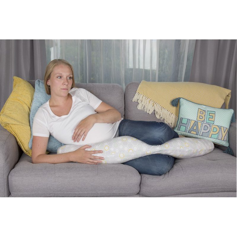 CuddleCo - Poduszka Rogal Comfi-Mum 5w1 bambus - plaster miodu pastelowy