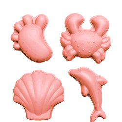 Funkit world - Silikonowe Foremki do piasku 4 szt. Scrunch - Koralowy