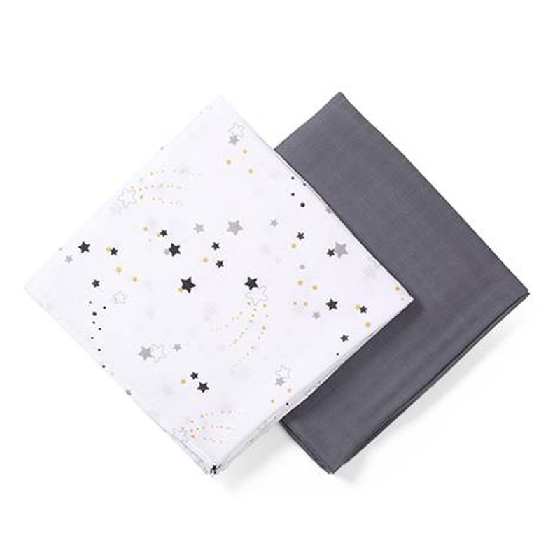 BABYONO - 537/02 Otulacze z muślinu bambusowego (dwupak)