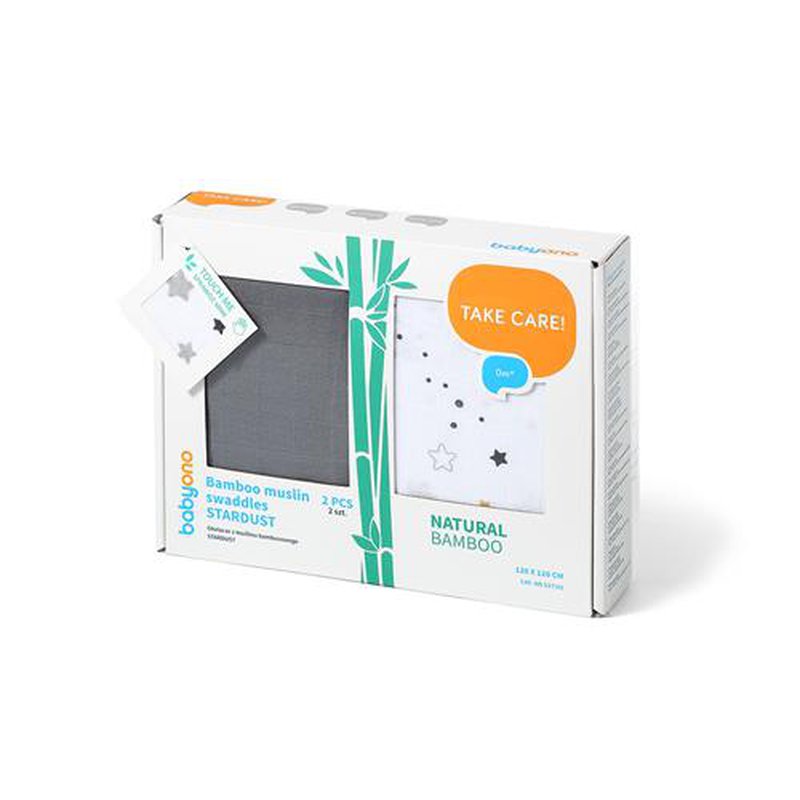 BABYONO - 537/02 Otulacze z muślinu bambusowego (dwupak)