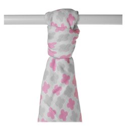 Ręcznik bambusowy XKKO BMB 90x100 - Scandinavian Baby Pink Cross