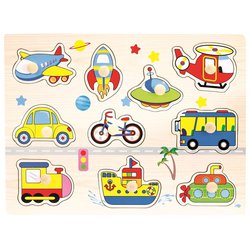 Bino - Puzzle drewniane z uchwytami transport