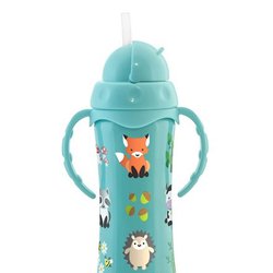 Miniland - Bidon termiczny pstryczek ze stali nierdzewnej ze słomką - 240ml