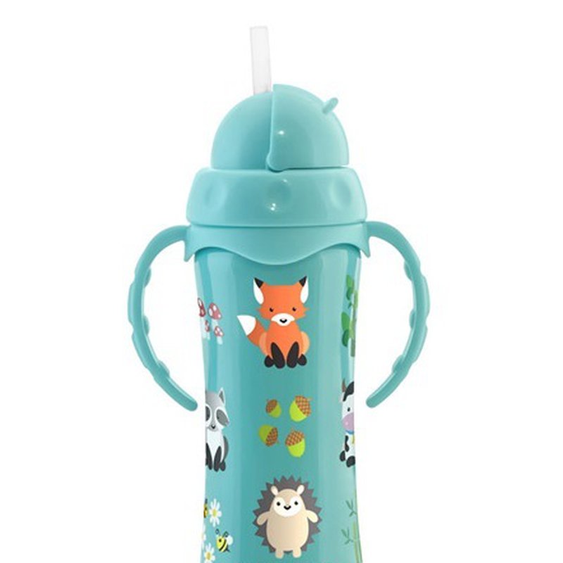 Miniland - Bidon termiczny pstryczek ze stali nierdzewnej ze słomką - 240ml