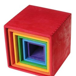 Drewniane Pudełka 0+, tęczowe, Grimm's