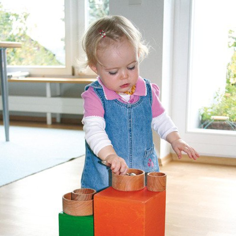 Drewniane Pudełka 0+, tęczowe, Grimm's