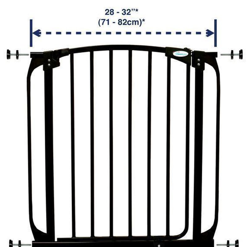 Dreambaby - Bramka bezpieczeństwa Chelsea (W: 71-80cm x H: 75cm) czarna(sz.karton)