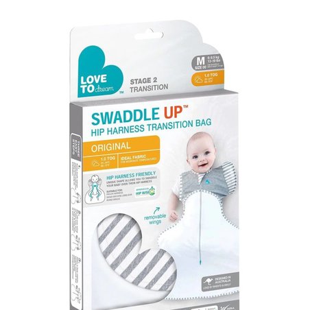 Love to Dream - Otulacz Swaddle Up do użycia z ortezą stawu biodrowego szary M