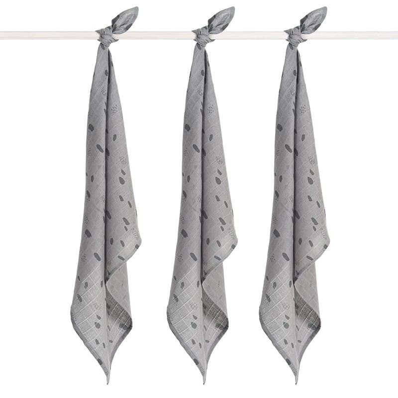 Jollein - Baby & Kids - Jollein - 3 pieluszki niemowlęce Hydrophilic 70 x 70 cm Spot STORM GREY