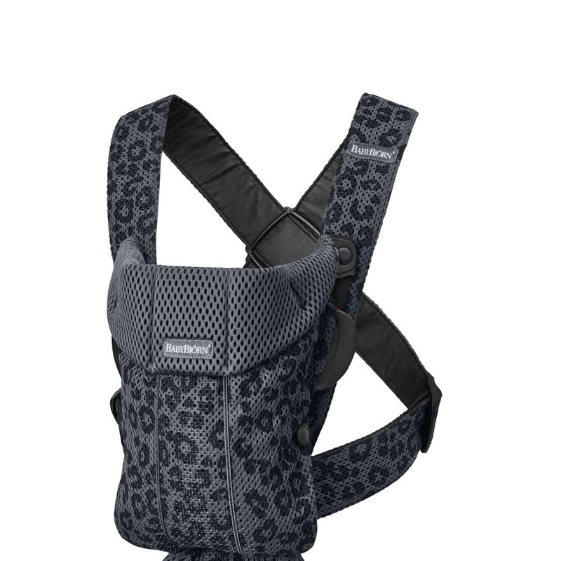 BABYBJORN MINI 3D Mesh – nosidełko, Antracytowy/Leopard