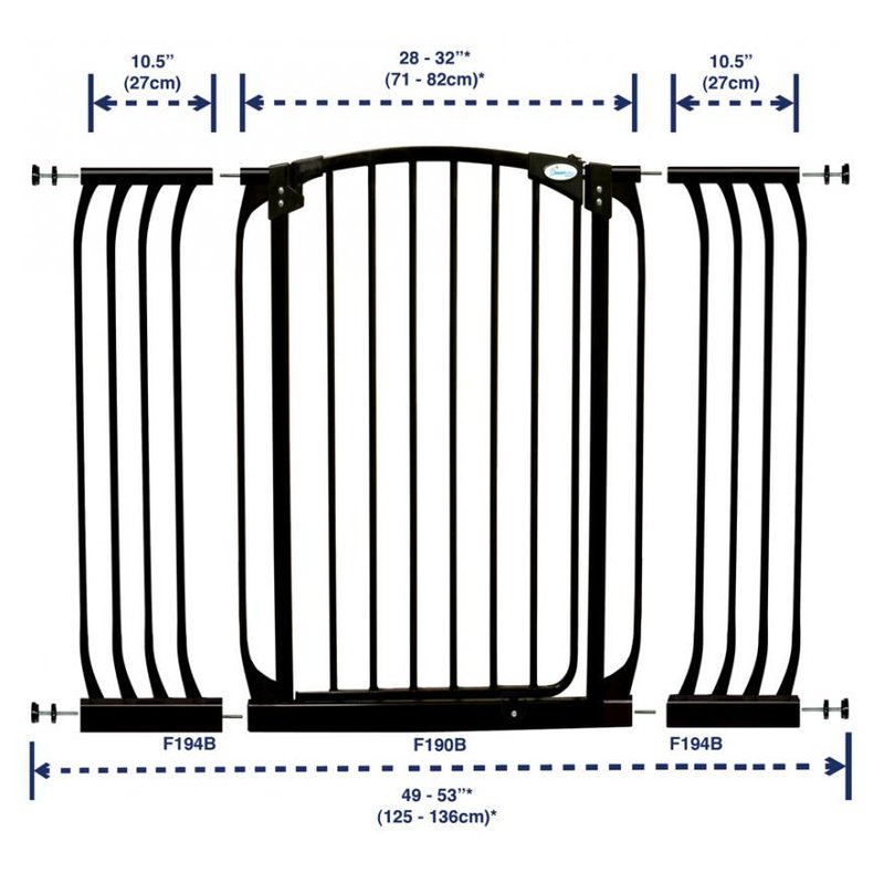 Dreambaby - Rozszerzenie bramki bezpiecz.Chelsea-27cm(wys. 1m)-czarne(brąz.karton)