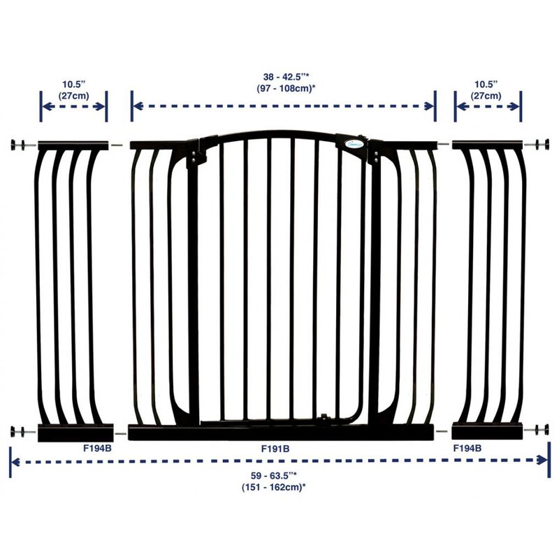 Dreambaby - Rozszerzenie bramki bezpiecz.Chelsea-27cm(wys. 1m)-czarne(brąz.karton)
