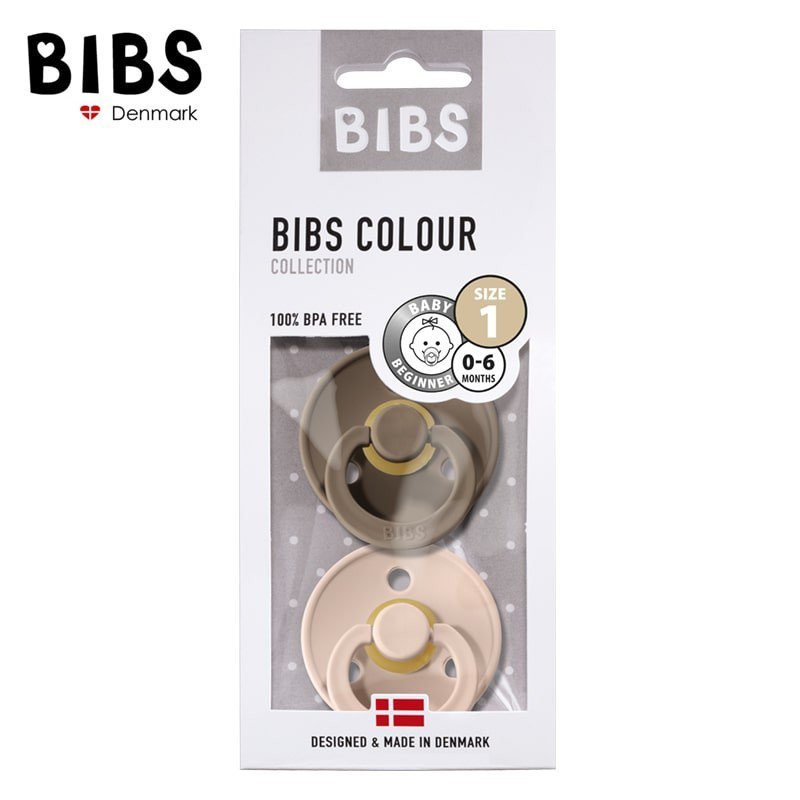 BIBS 2-PACK S BLUSH & DARK OAK Smoczek Uspokajający kauczuk Hevea