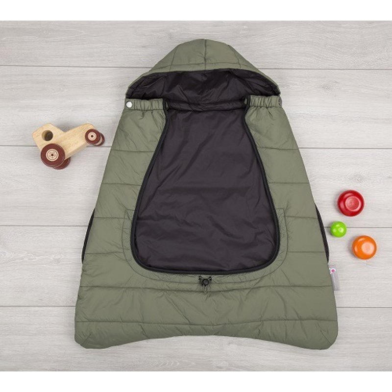 CuddleCo - Śpiworek do nosidełka/wózka/fotelika 3w1 Comfi-Cape - khaki/czarny