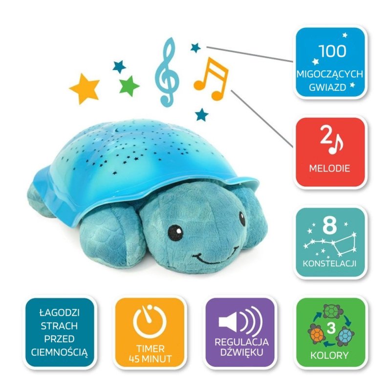 Cloud b&#174; Twinkling Twilight Turtle&#8482;- Aqua - Żółw - Lampka - Cloud B