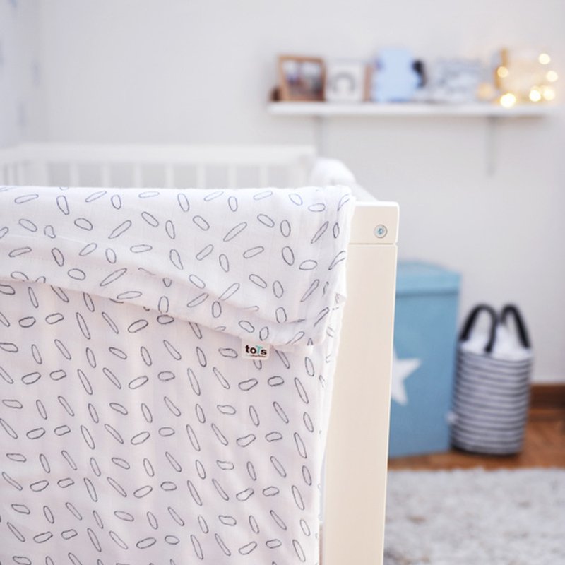 ToTs - Kocyk bambusowy dla dziecka 3-warstwowy 100x100 cm - Liście