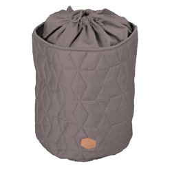 Filibabba Zamykany pojemnik materiałowy na zabawki Pikowany Dark Grey FILIBABBA