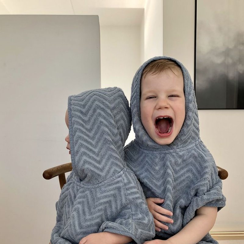 Filibabba Poncho Zigzag Powder Blue FILIBABBA