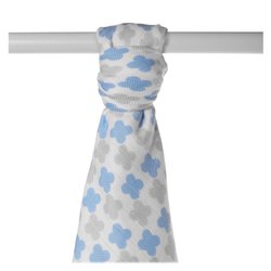 Ręcznik bambusowy XKKO BMB 90x100 - Scandinavian Baby Blue Cross