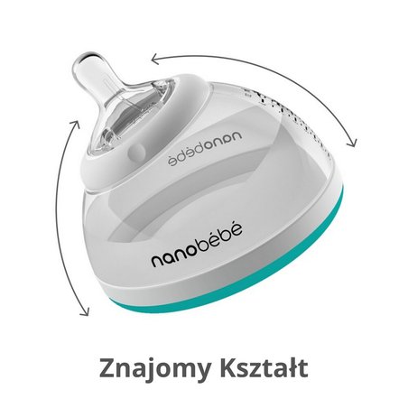 Nanobebe - Butelka do karmienia / przechowywania pokarmu 240ml ETAP 2-turkusowa