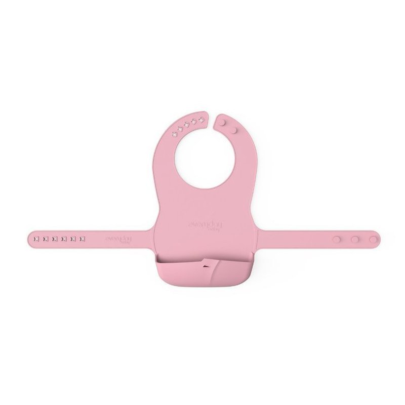 Śliniak silikonowy z kieszonką, różowy, Everyday Baby