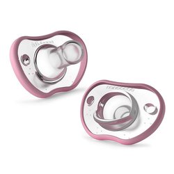 Smoczek uspokajający Nanobebe Flexy - 3 m+ - 2 szt. - różowy