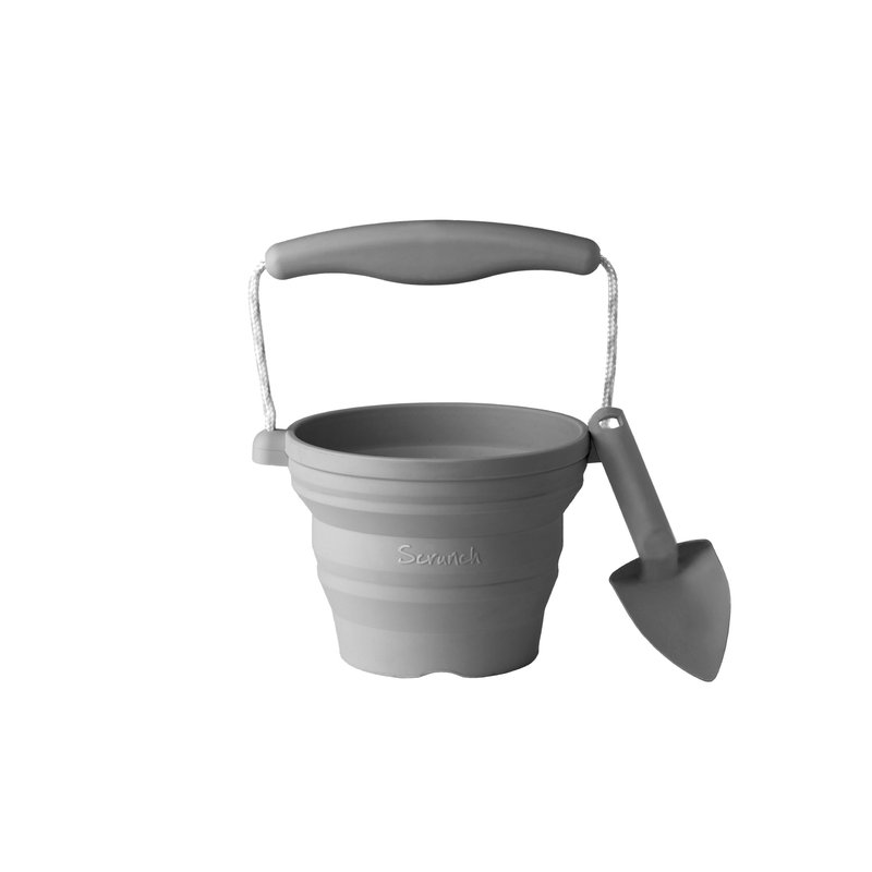 Funkit world - Silikonowe Wiaderko z łopatką Scrunch - Ciemny Szary